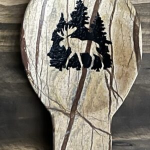 Moose Spoon Rest Brown Forest Marble