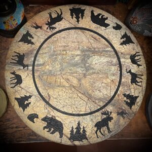 17” Lazy Susan  Brown Forest Marble