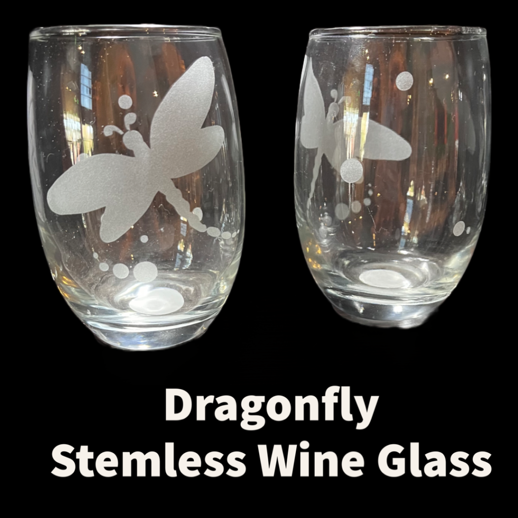 DRAGONFLY STEMLESS WINE GLASS IN STOCK AT OUR LOCATION IN SEDALIA COLORADO