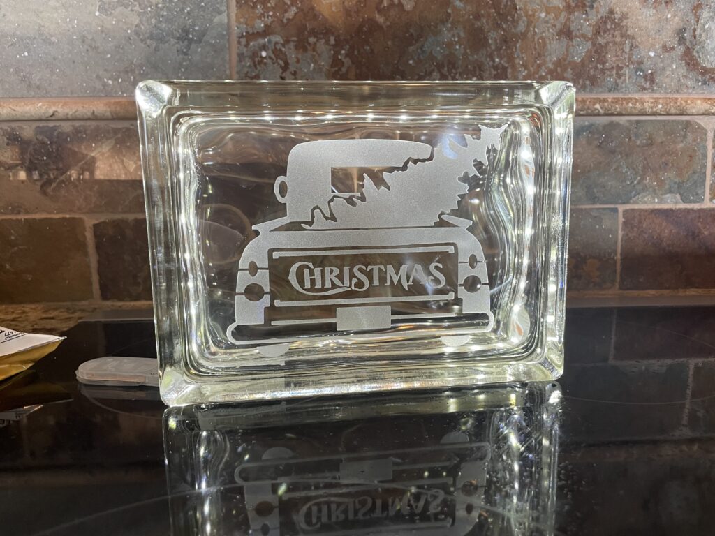 SPECIAL ORDER GLASS BLOCK CHRISTMAS TRUCK