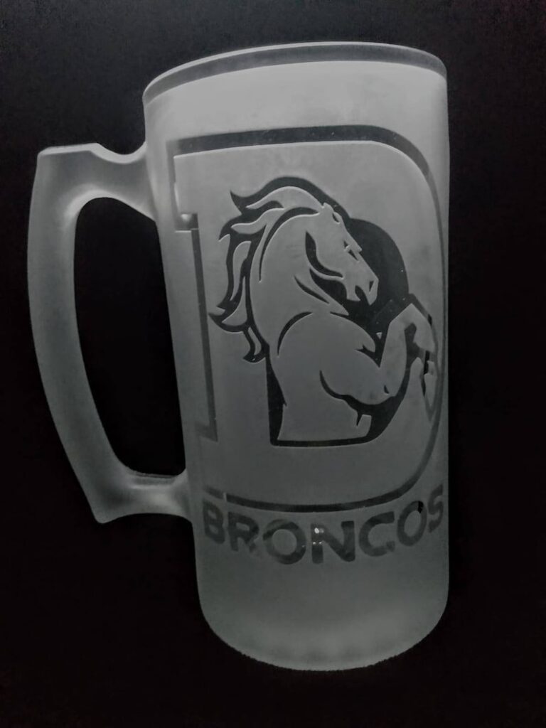 SPECIAL ORDER BRONCOS LARGE GLASS MUG