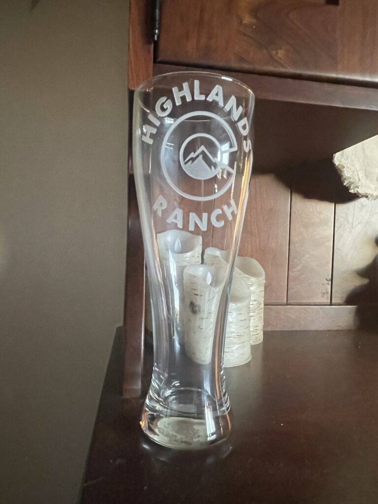 SPECIAL ORDER PILSNER GLASS HIGHLANDS RANCH COLORADO