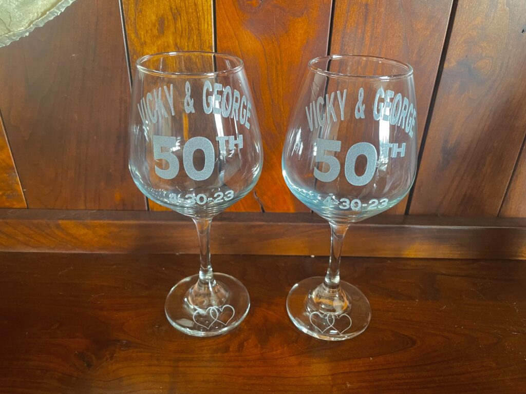 SPECIAL ORDER 50TH BIRTHDAY WINE GLASS.