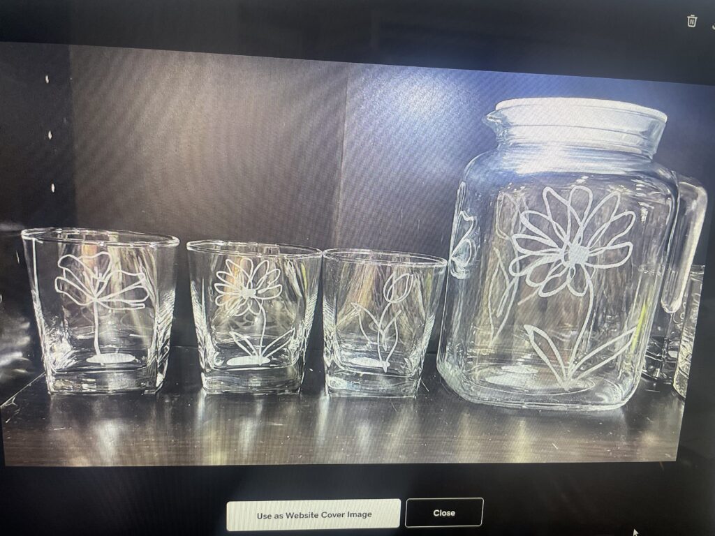 SPECIAL ORDER GLASSES AND PITCHER PENCIL FLOWERS