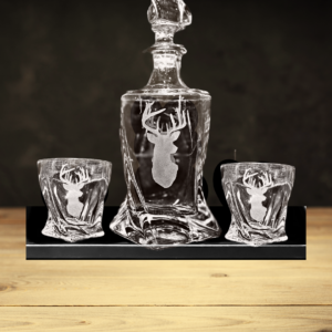 Buck Twisted Decanter Set with Display Tray