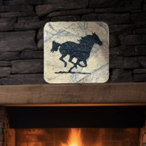 Horse Oval Trivet Brown Forest Marble