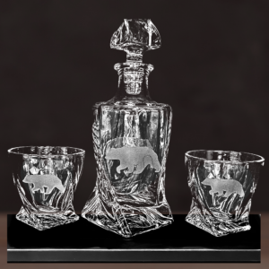 Bear Twisted Decanter with Display Tray  - CCD