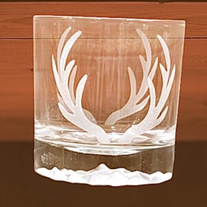 Antlers Rock Mountain CRYSTAL Rocks Glass sand blasted by Colorado Custom Decor.