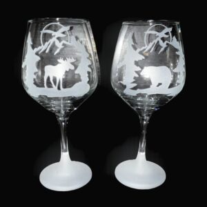 Eagle Series Wine Glasses CCD. Dishwasher Safe. Sand Blasted for 3d crystal clear image.