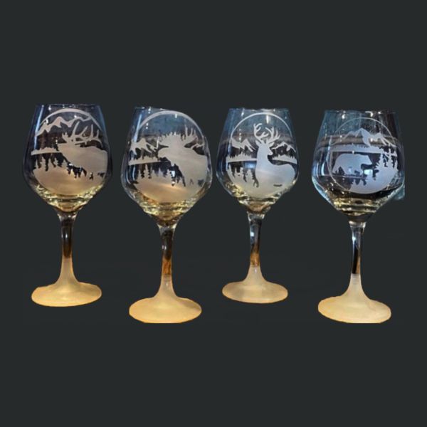 Lodge Series Wine Glass CCD. Dishwasher Safe and Sand Blasted for Crystal Clear image.