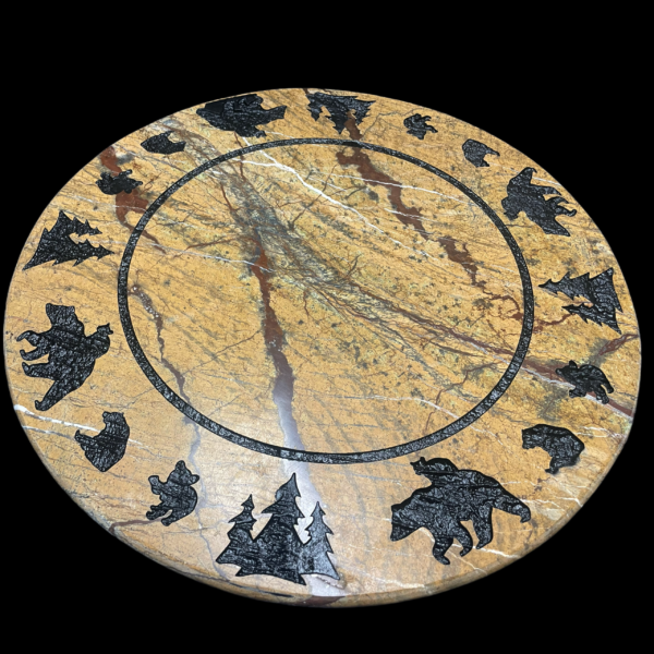 17” Forest Marble Lazy Susan - BEAR tree border CCD