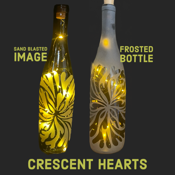 Light Up Wine Bottle - Tree of Life or Crescent Hearts - Image 2