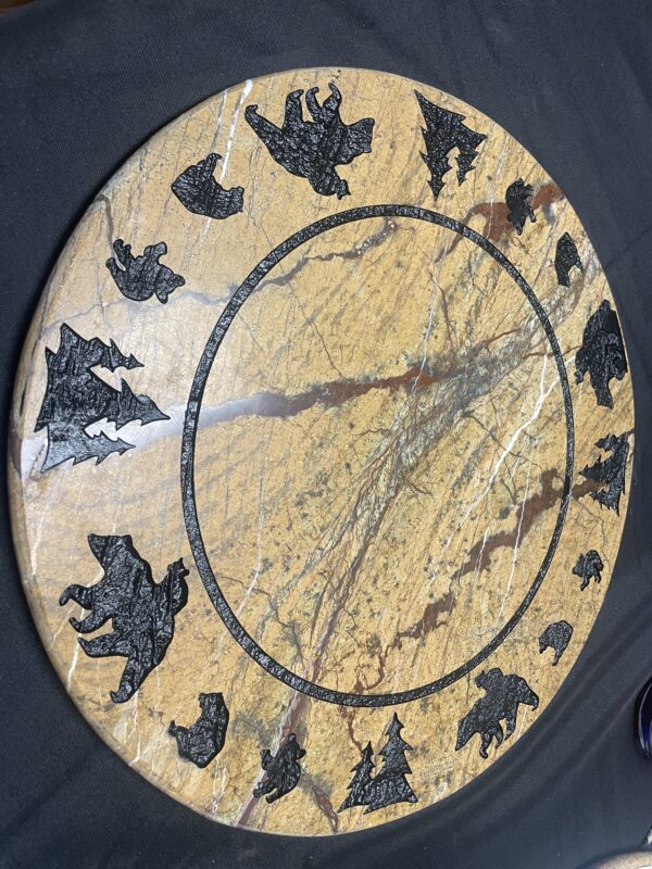 17” Forest Marble Lazy Susan - BEAR tree border CCD - Image 3