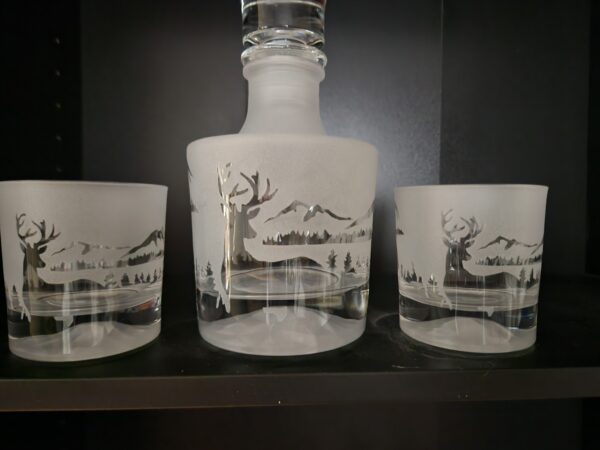 Mountain Base Decanter Wildlife - Bear, Buck Moose Scene all the way around CCD - Image 3