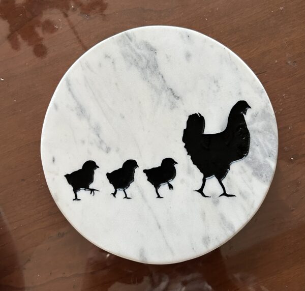 15” White Marble Lazy Susan : 3 Little Chicks CCD - Image 5