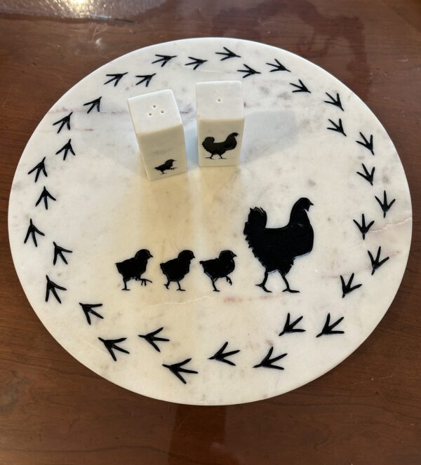 15” White Marble Lazy Susan : 3 Little Chicks CCD