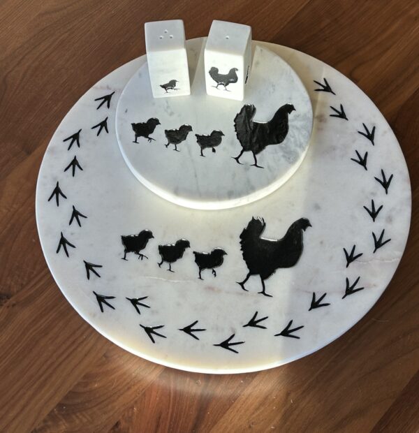 15” White Marble Lazy Susan : 3 Little Chicks CCD - Image 4