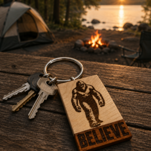 Multi Hardwood Keychain - Yeti