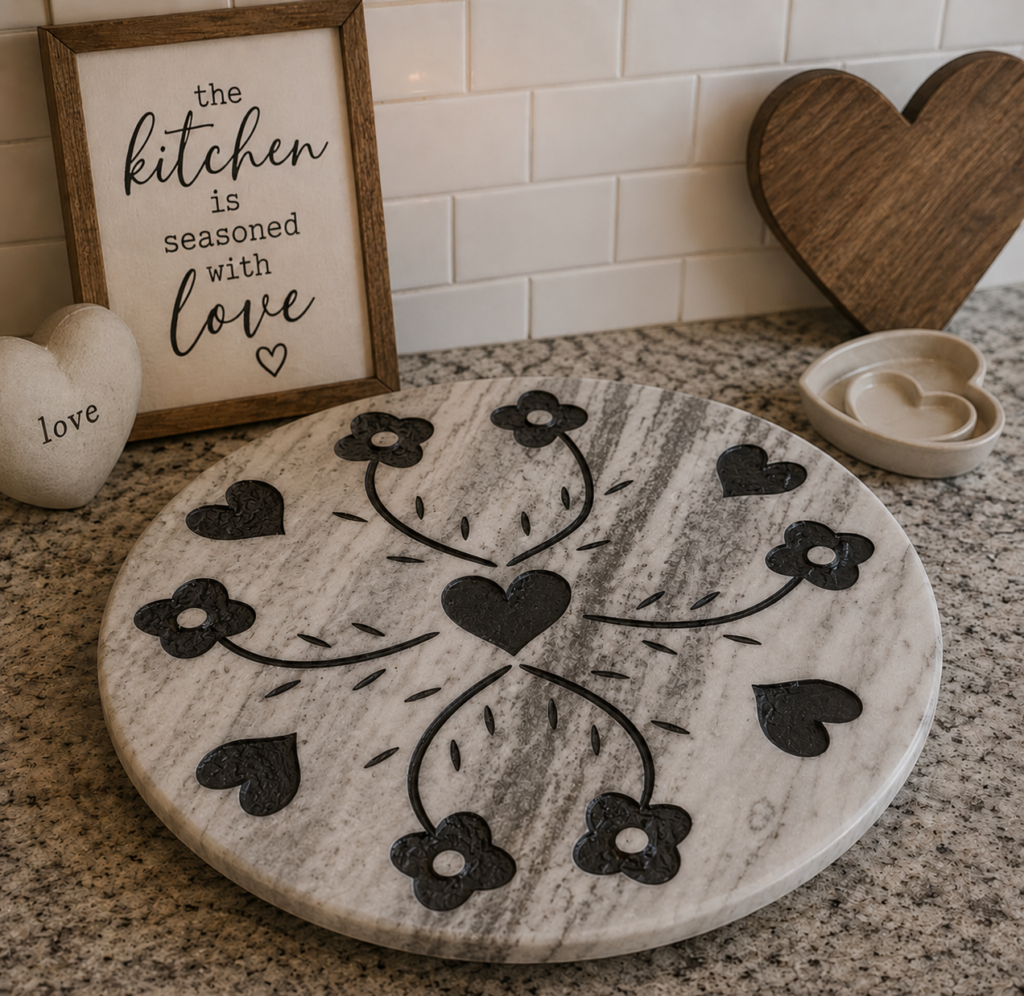 12" Waterfall Lazy Susan - Whimsical Hearts