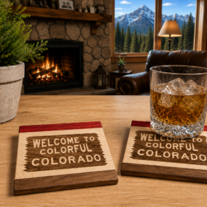 Multi Hardwood Coaster - Welcome to Colorful Colorado CCD