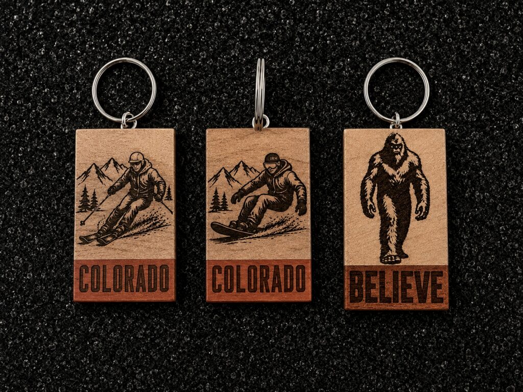 Multi Hardwood Keychain - Any Design