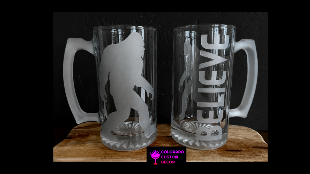 Large Beer Mug Frosted Handle: Yeti Believe