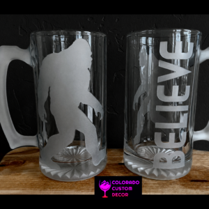 Large Beer Mug Frosted Handle: Yeti Believe