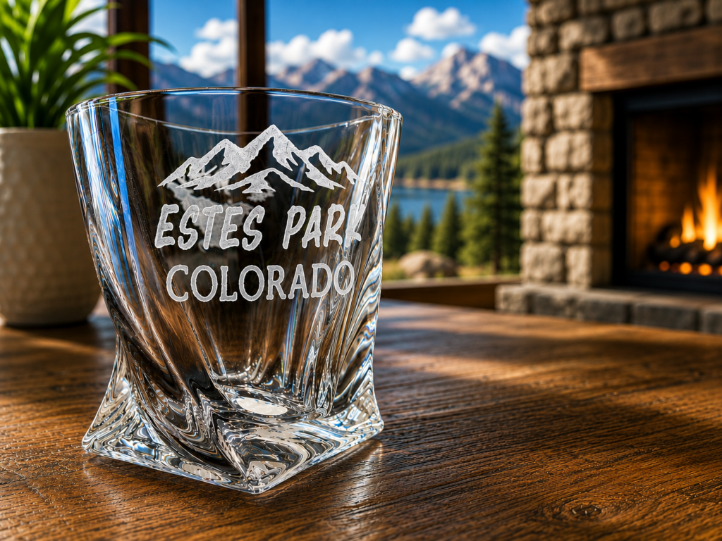 Personalized Crystal Twist Glass with City or Name